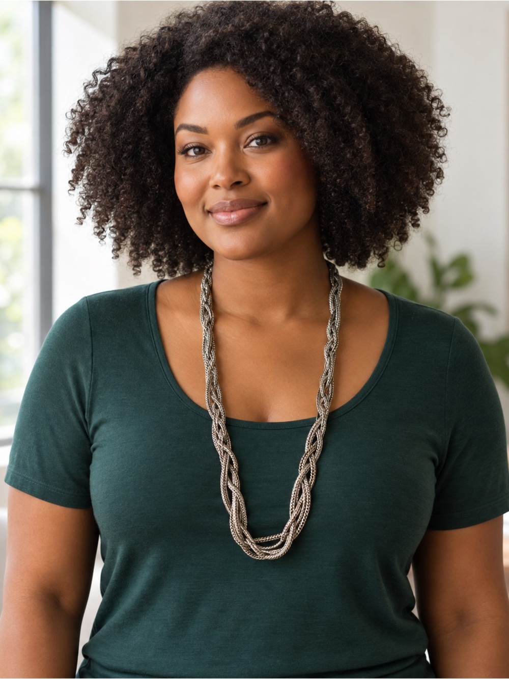 Talbots Silver Tone Braided Multi Strand Statement Necklace NWT